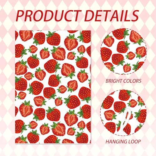 Strawberry Microfiber Kitchen Towels - Set of 2, 16"x24"