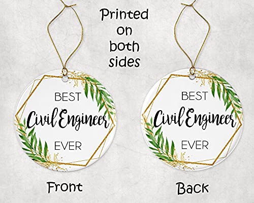 Civil Engineer Christmas Ornament - Double-Sided Ceramic Keepsake Gift
