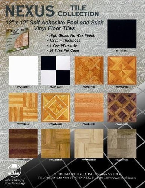 Achim Home Decor Nexus Self-Adhesive Vinyl Floor Tiles - 12" x 12", Black/White Pattern, Easy Peel & Stick DIY Flooring