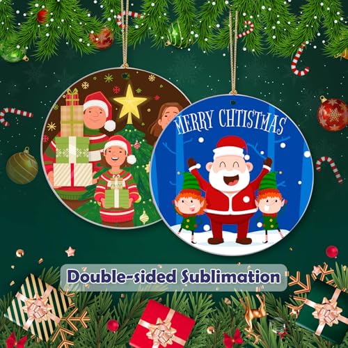 3.5-Inch Metal Sublimation Ornaments Bulk - 24 Round Christmas Decorations & DIY Crafts