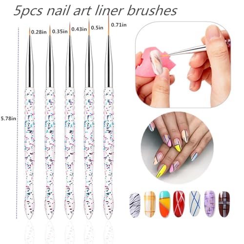 FULINJOY 10-Piece Nail Art Kit with Dotting Tools and Liner Brushes