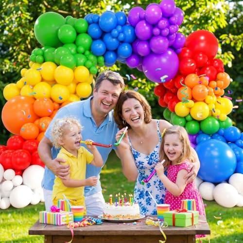 209-Piece Rainbow Balloon Arch Kit - Colorful DIY Party Garland Set