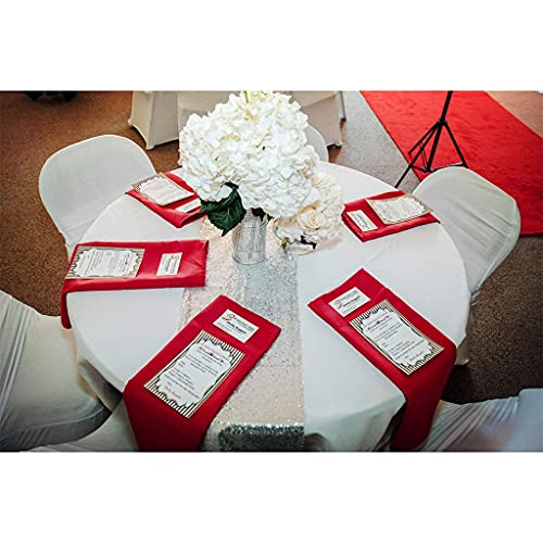 Silver Sequin Table Runner 12x72 Inches - 5 Pieces, Elegant Party Decor
