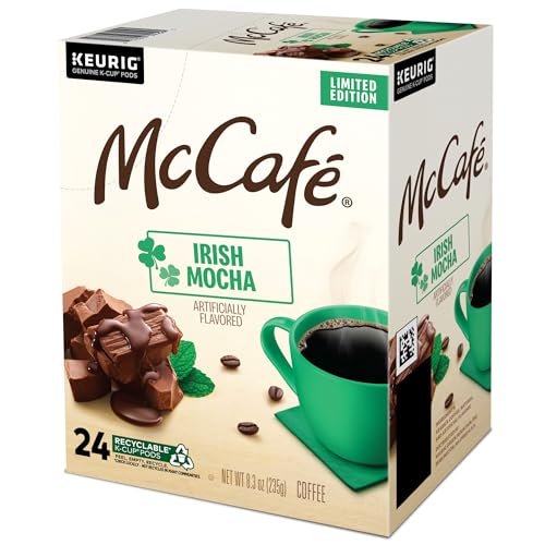 McCafe Irish Mocha, Keurig Single Serve K-Cup Pods, Flavored Coffee, 96 Count (4 Packs of 24)