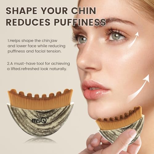 MSQ Lymphatic Contour Face Brush - Ultra-Soft Jawline Sculpting & Drainage Massager