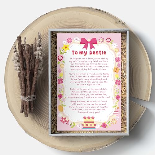 Bestie Poem Birthday Card - Heartfelt Gift for Best Friend
