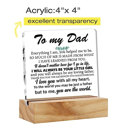 Acrylic Desk Plaque Sign for Dad - Meaningful Gift with Stand