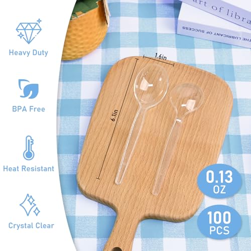 EcoDispose Heavy Duty Disposable Clear Plastic Spoons - 100 Count