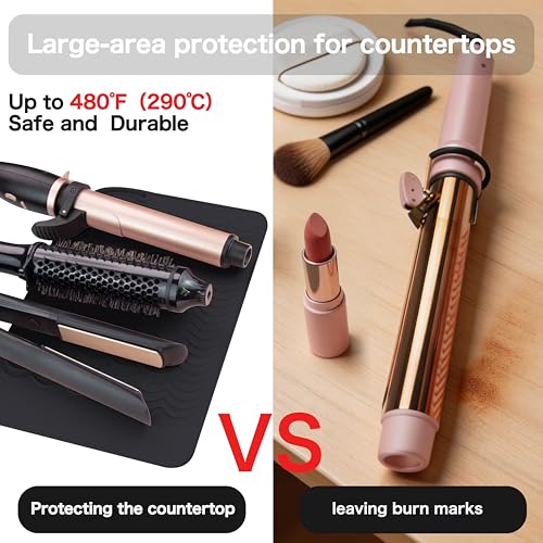 HEYSAM Large Silicone Heat Resistant Mat for Flat Iron & Hair Straightener