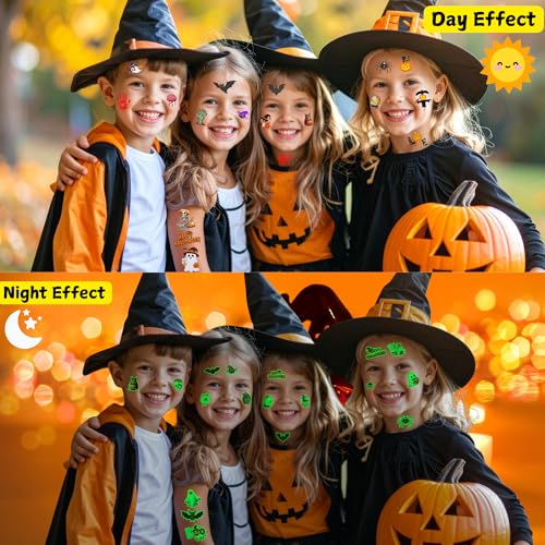 Glow in the Dark Halloween Temporary Tattoos 60PCS Party Favors