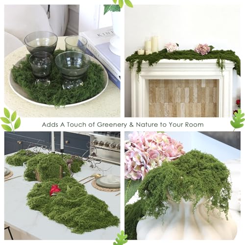 ARTKAIKE Fake Moss for Crafts, 7oz Artificial Dark Green Moss for Terrariums