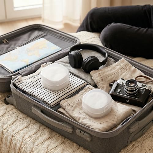 2Pcs Portable Toner Pad Travel Case - Durable PP Cotton Pad Holder