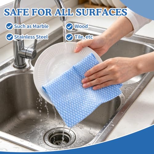 74 Pack Durable Reusable Cleaning Cloths | Multi-Purpose Kitchen Wipes