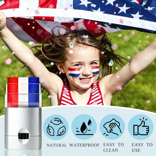 Red White and Blue Eye Black Stick - USA Flag Face and Body Paint