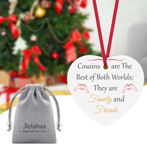 Cousin Gift Heart Ornament - Long Distance Friendship Keepsake