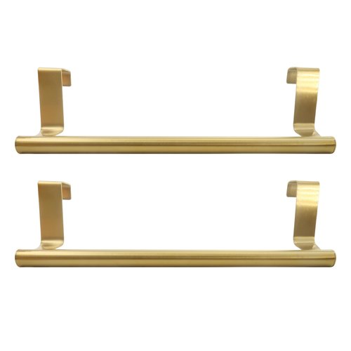 Lilaly 2 PCS Gold 9.25" Kitchen Towel Holder, Over Cabinet Towel Bar