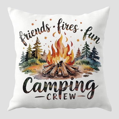 Flannel Camping Pillow Cover 18x18 | Cozy Throw Pillow for RV Decor