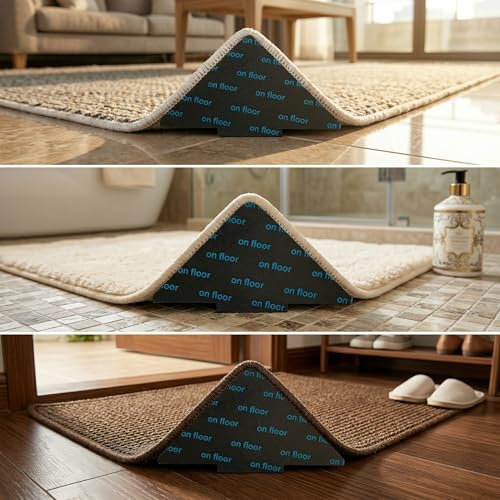 Yoaier 2-in-1 Rug Gripper Kit with Non-Slip Stickers & Chair Pads