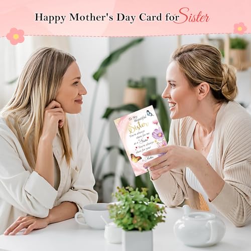 FLYAB Floral Mother's Day Card for Sister - 5.5"x8" with Envelope