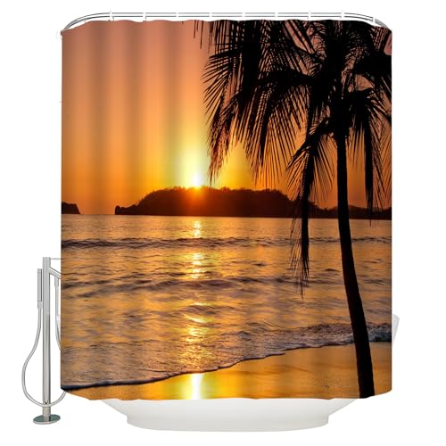 Beach Sunset Shower Curtain - Coastal Decor for Bathrooms