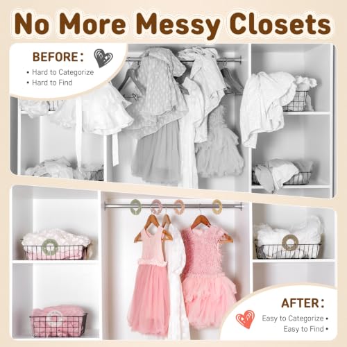 8PCS Double-Sided Baby Closet Dividers - Multi-Color Organizer Set