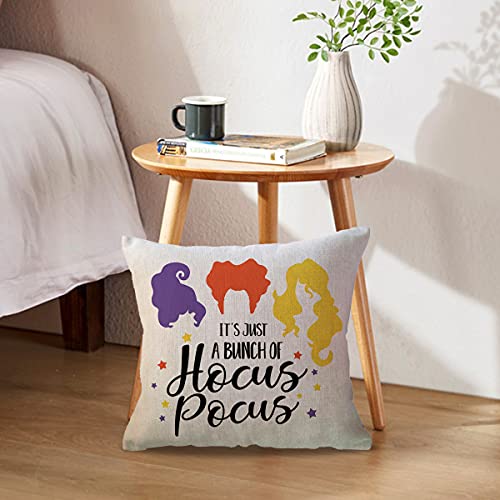 Hocus Pocus Halloween Decorative Pillow Cover 18x18 Inch - Sanderson Sisters Design