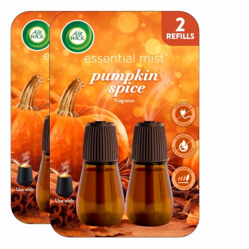 Air Wick Essential Mist Refill Pumpkin Spice Fall Scent 0.67 Fl Oz Pack of 4