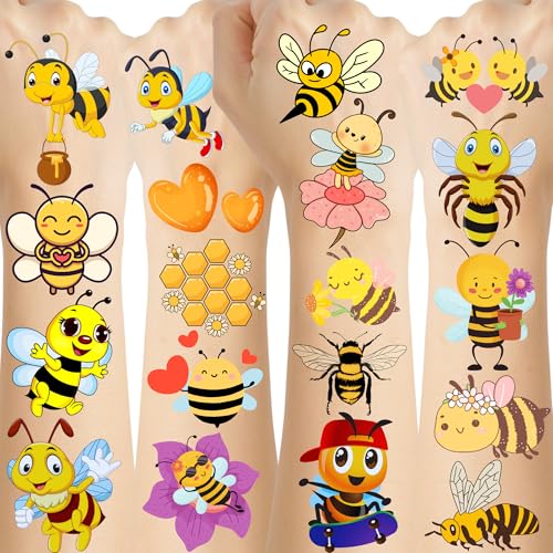 Bee Temporary Tattoos 50Pcs - Honey Party Favors & Kids Gifts