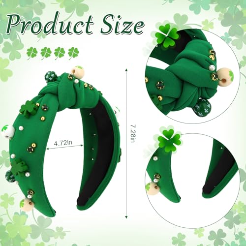 St. Patrick's Day Knotted Headband - Lucky Clover Hair Accessory for Women