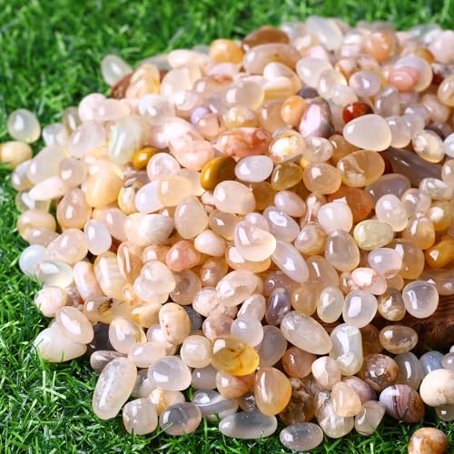 Natural Polished Cherry Agate Tumbled Stones 10oz Gemstones for Home Decor and Energy Healing