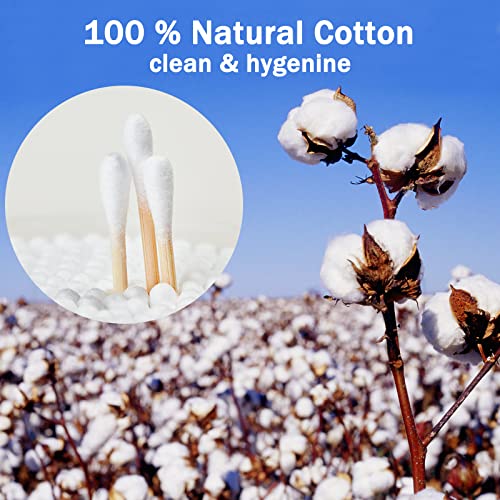 Eyxformula 300 Pcs Pet Cotton Swabs Set - Organic Bamboo Buds with Extra Long Sticks for Dogs and Cats