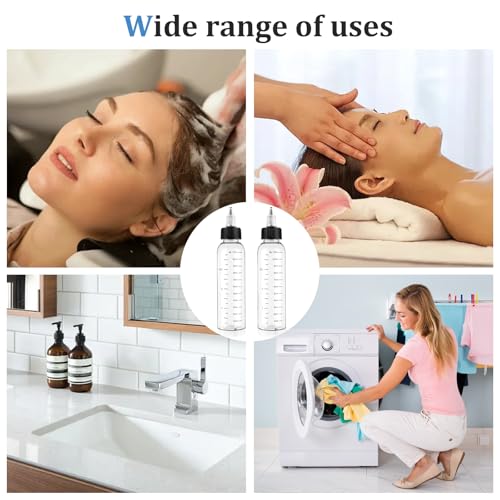 Hair Oil Applicator Bottle 2-Pack - 4 oz Plastic Root Comb Dispenser
