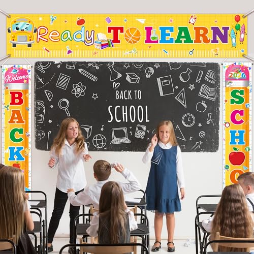 3-Piece Back to School Banner Set - Classroom Door & Wall Decorations