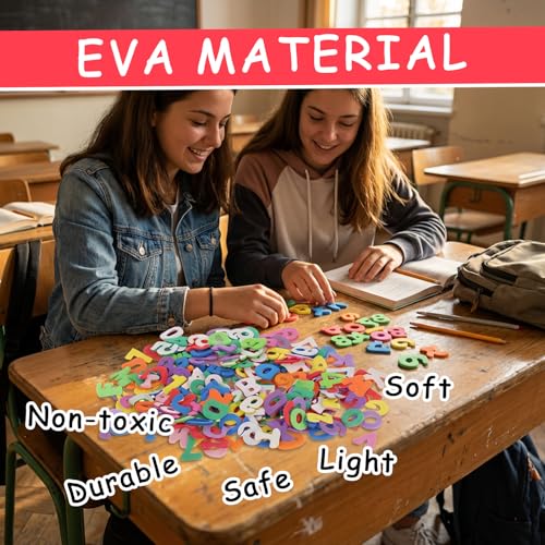 260Pcs Colorful Foam Letter & Number Stickers for Crafts