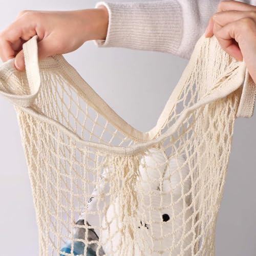 Reusable Cotton Mesh Produce Bags - Pack of 2 for Groceries