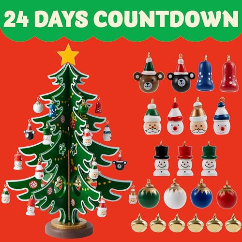 JOYIN 2025 Christmas Advent Calendar, 24 Days Countdown Calendar with Christmas Tree 24 PCS Ornaments for Boys Girls & Kids Party Favors, Classroom Prizes Xmas Gift, Xmas Tree Countdown
