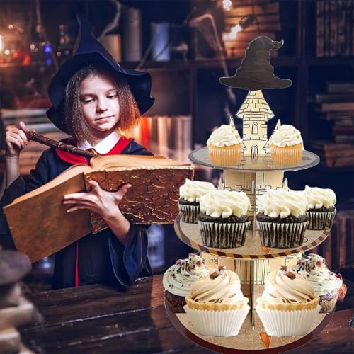 Zliisang 3-Tier Wizard Cupcake Stand for Birthday Parties