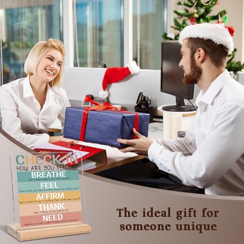 Check In How Are You Feeling Acrylic Plaque - Mental Health Gift for Therapists & Counselors