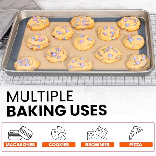 ThreadNanny Silicone Baking Mat, 2-Pack Half Sheet 16.5 x 11.6 Non-Stick Liner