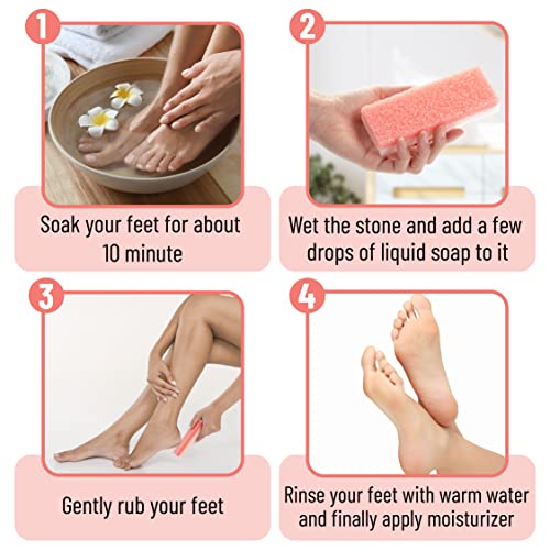 Slick Natural Pumice Stone Foot Callus Remover 4-Pack