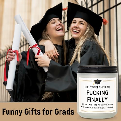 White Graduation Gift Candle - Congrats Grad for Her & Him, Class of 2026, Unique College & High School Graduation Present