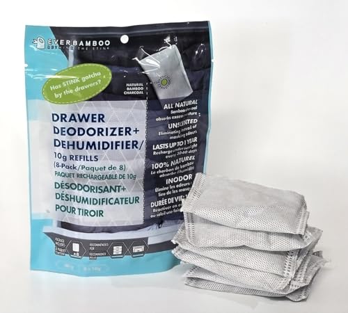 Ever Bamboo Drawer Deodorizer & Dehumidifier - Natural Bamboo Charcoal