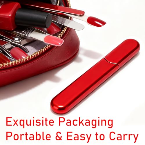 WOKOTO 2-Piece Glass Nail File Set with Cases, Dual-Sided Crystal Files