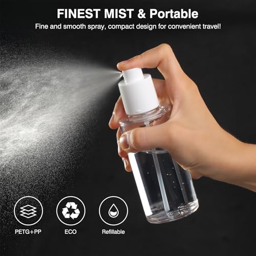 Boenoea Small Travel Spray Bottles 50ml Plastic Leak Proof 2 Pack