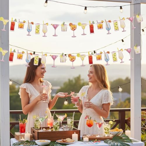 7 Ft. Summer Cocktail Party Garland - Pre-Strung Cardstock Banner
