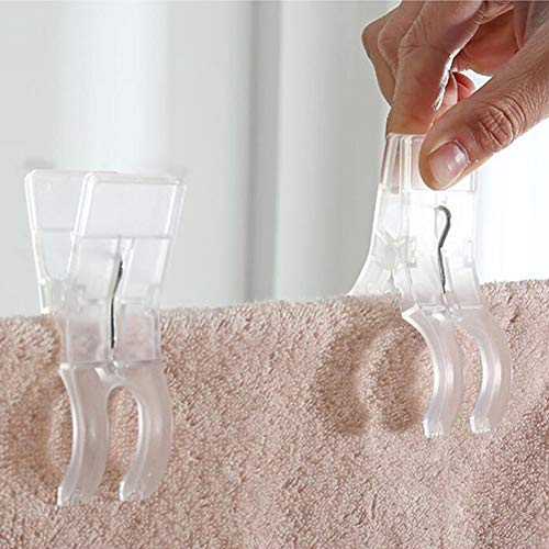 WARMBUY Heavy Duty Clear Plastic Towel Clips - 8 Pack