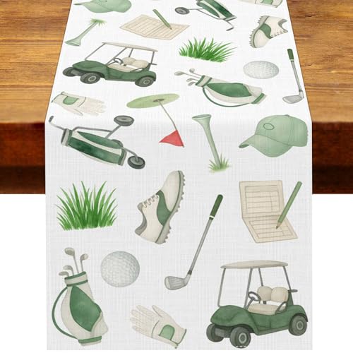 Let's Partee Golf Table Runner - 13" x 72" - Polyester Decor for Parties