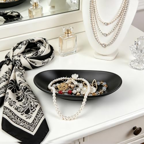 Framendino A5 Melamine Jewelry Dish Organizer - Black, 8.46" x 4.53"