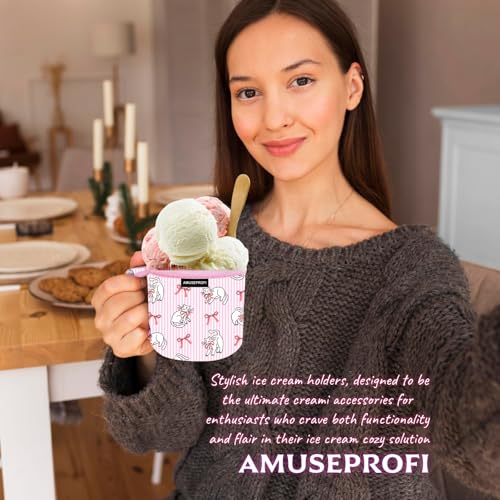 AMUSEPROFI Ice Cream Pint Coozie Sleeve - Spring Bloom Insulated Holder