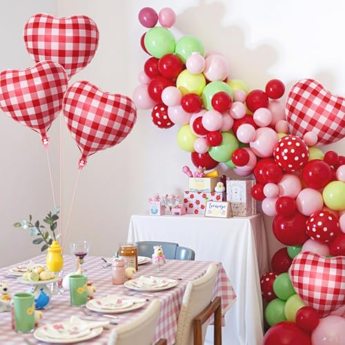 18 Inch Red Heart Balloons - Rustic Baby Shower & Picnic Decor